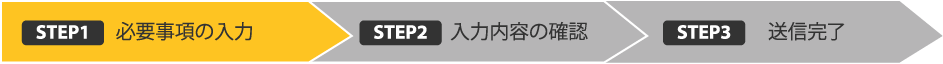 STEP1 必要事項の入力 STEP2 入力内容の確認 STEP3 送信完了